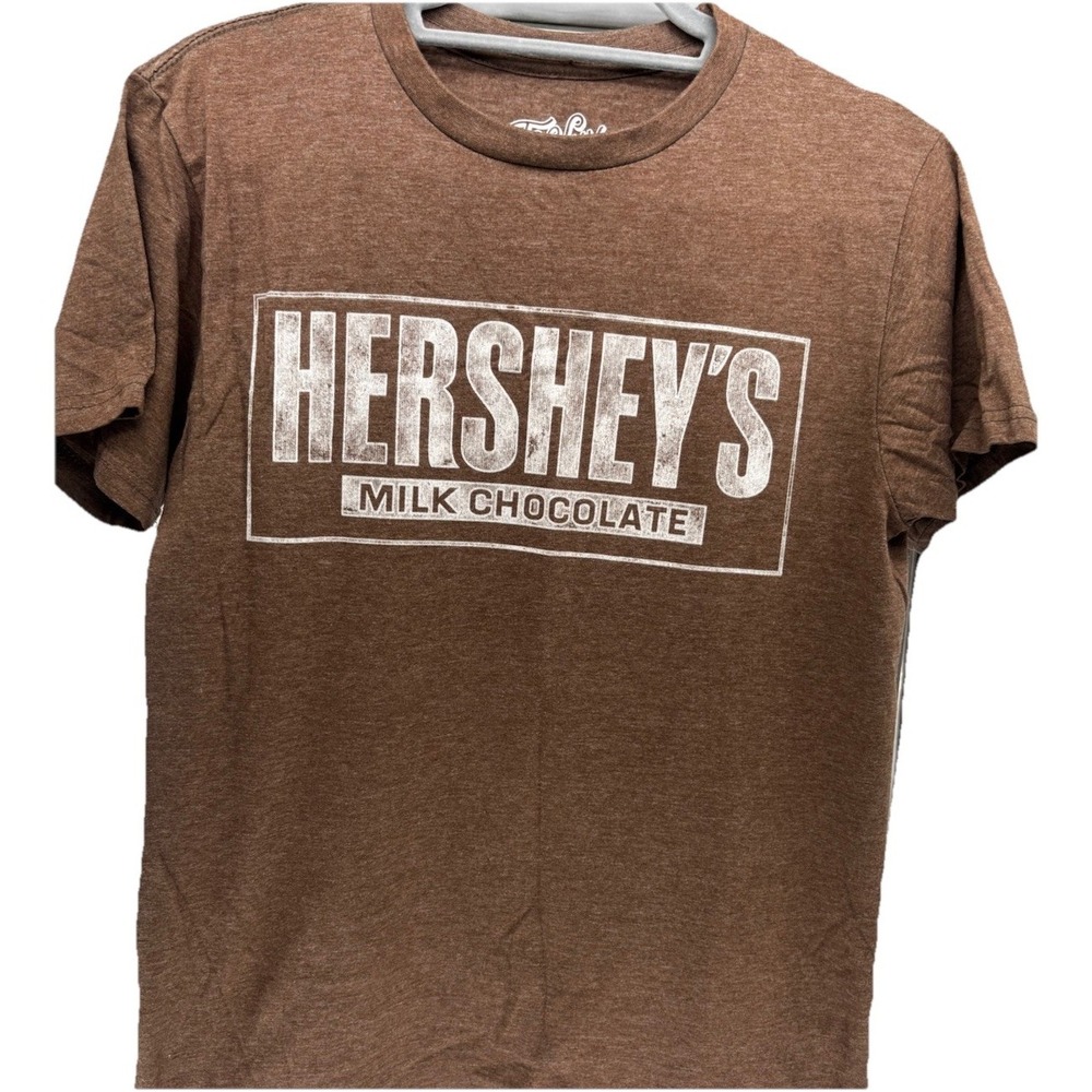 Hershey's Chocolate Men's M Brown T-Shirt Graphic Logo Crew Neck Trendy